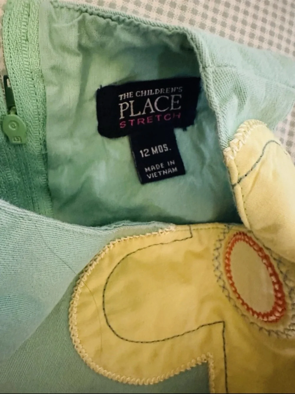 The Children's Place Mint Green Floral Appliqué Dress with Red & Orange Accents - Picture 6 of 7